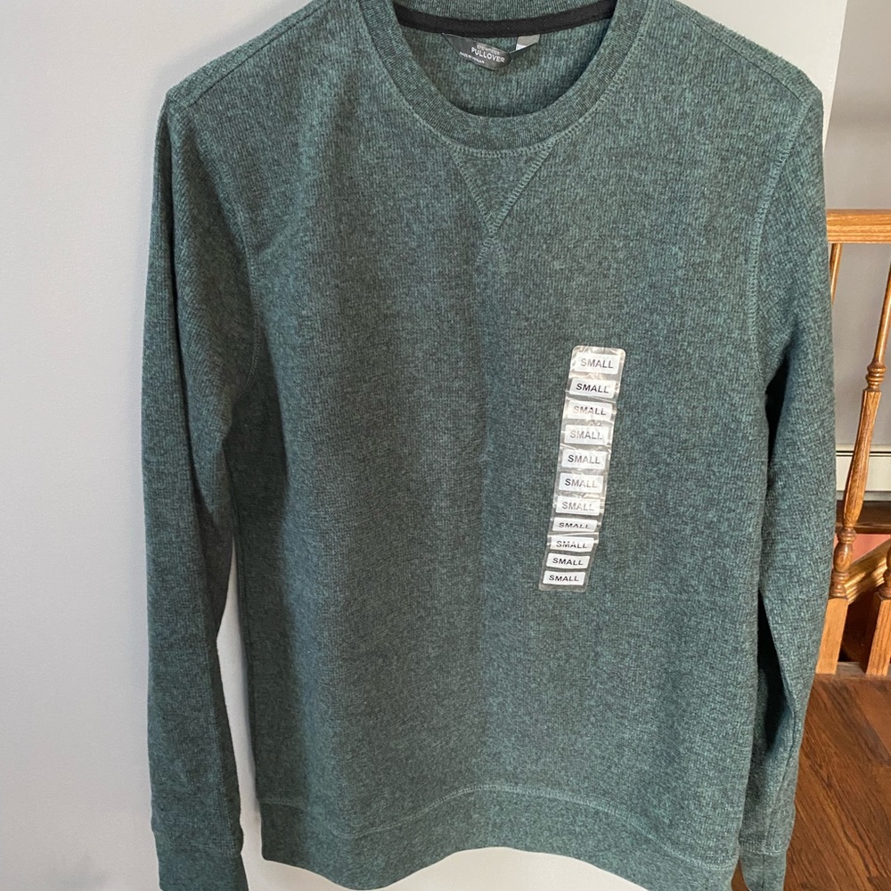 Heathered green crew neck sweatshirt